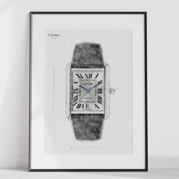Cartier Tank Must, Ref. WSTA0040 - digitally created technical drawing