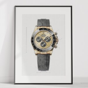 Rolex Daytona Ref. 126518LN - digitally created technical watch print
