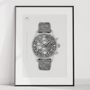 IWC Pilot&#39;s watch chronograph edition &quot;AMG&quot;, Ref. IW377903 - Digitally created technical drawing