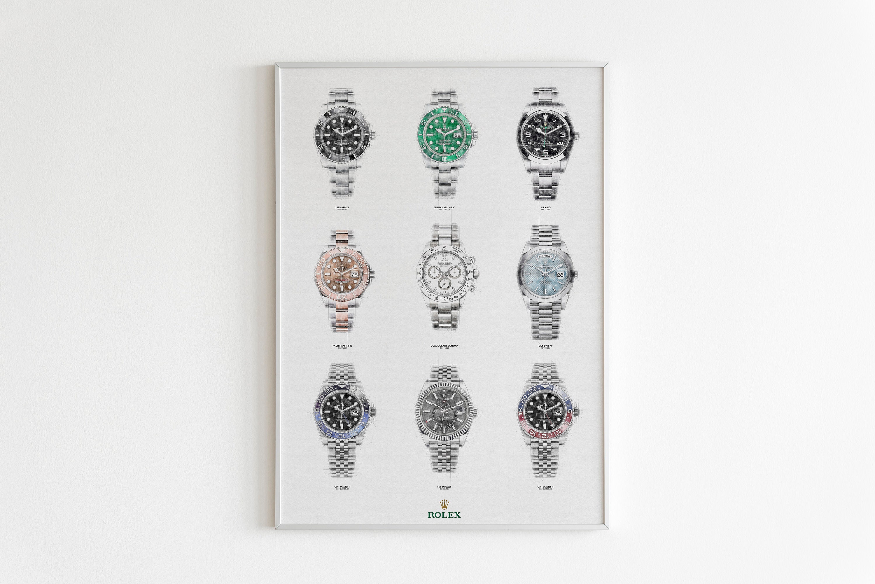 Watches Collage Digitally Created Technical Drawing - Etsy