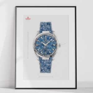 Omega Seamaster Aqua Terra. Ref. 220.12.38.20.03.001 - digitally created technical watch print
