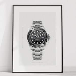 Rolex Submariner Ref. 124060 - digitally created technical watch print