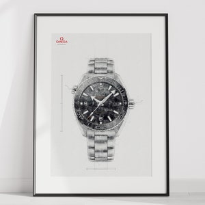 Omega Seamaster 600m Planet Ocean, Ref. 215.30.44.21.01.001 - digital erstellte technische Zeichnung