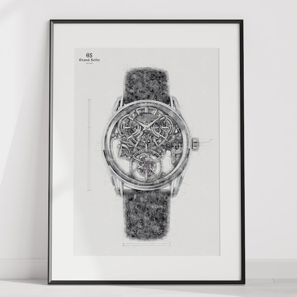 Grand Seiko Kodo Constant-force Tourbillon, Ref. SLGT003 - digitally created technical drawing