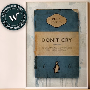 Huil niet - James McQueen / Harland Miller / Connor Brothers stijl Penguin klassiekers boekomslag kunstprint