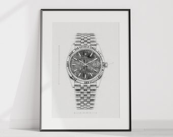 Rolex Datejust Ref. 126334 - digitally created technical drawing