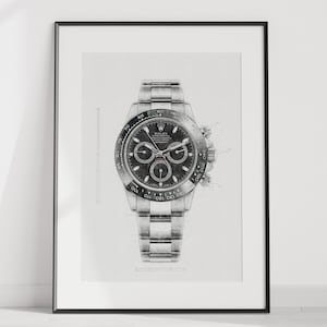 Rolex Daytona Ref. 116500LN- digitally created technical watch print