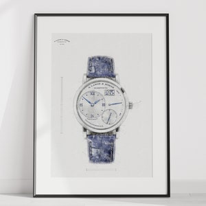 A.Lange & Sohne - Little Lange 1 &quot;25th Anniversary edition&quot;, Ref. 181.066 - digitally created technical drawing