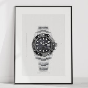Rolex Submariner Ref. 116610LN - digitally created technical watch print