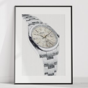 Rolex Oyster Perpetual Ref. 124300 - digitally created technical watch print