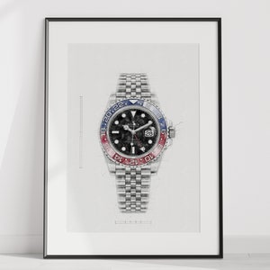 Rolex GMT Master II Ref. 126710BLRO 'Pepsi' - digitally created technical watch print