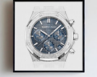 Audemars Piguet Royal Oak self-winding chronograph, Ref. 26240ST.OO.1320ST.05 - Digitally created technical watch print