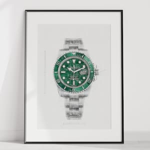 Rolex Submariner Ref. 116610LV - digitally created technical watch print