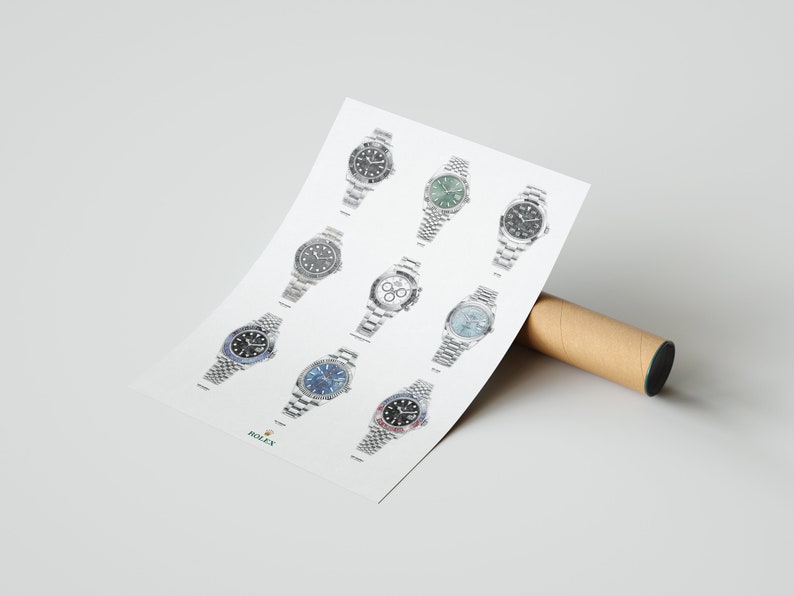 Rolex Pattern Graphics 2023 Rolex Watches Collage - Digitally Created Technical Drawing - Etsy