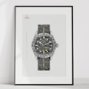 Tudor Black Bay Pro, Ref. M79470-0002 - digitally created technical watch print