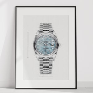 Rolex Day-Date Ref. 228206 - digitalt skapad teknisk ritning