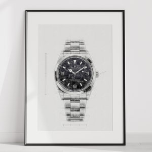 Rolex Explorer Ref. 14270 - digitally created technical watch print
