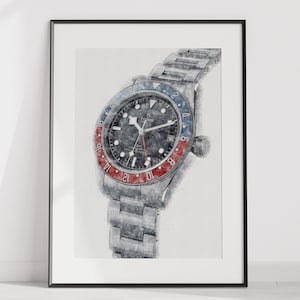 Tudor Black Bay GMT, Ref. M79830RB-0001  - digitally created technical drawing