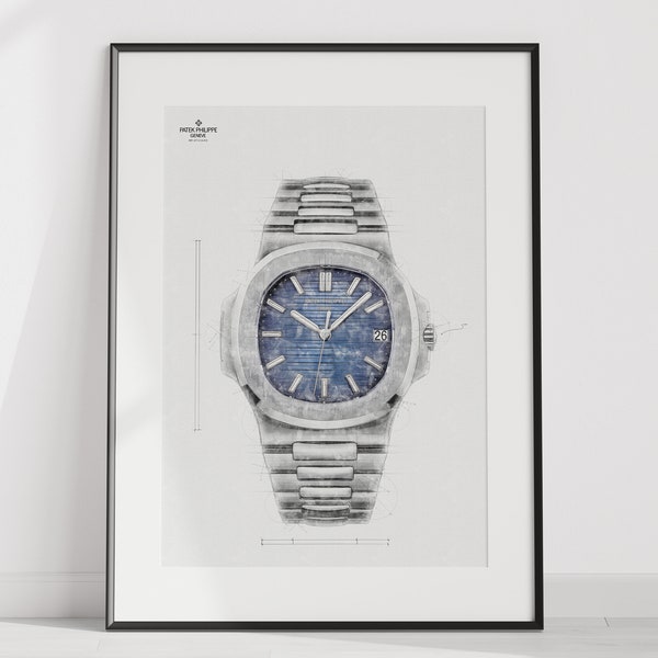 Patek Philippe Nautilus 5711/1A-010 - digitally created technical drawing