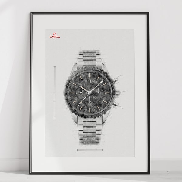 Omega Speedmaster, Ref. 311.30.40.30.01.001 - digitally created technical drawing