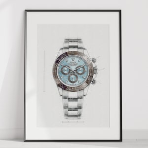 Rolex Daytona Platinum, Ref. 116506- digitally created technical watch print