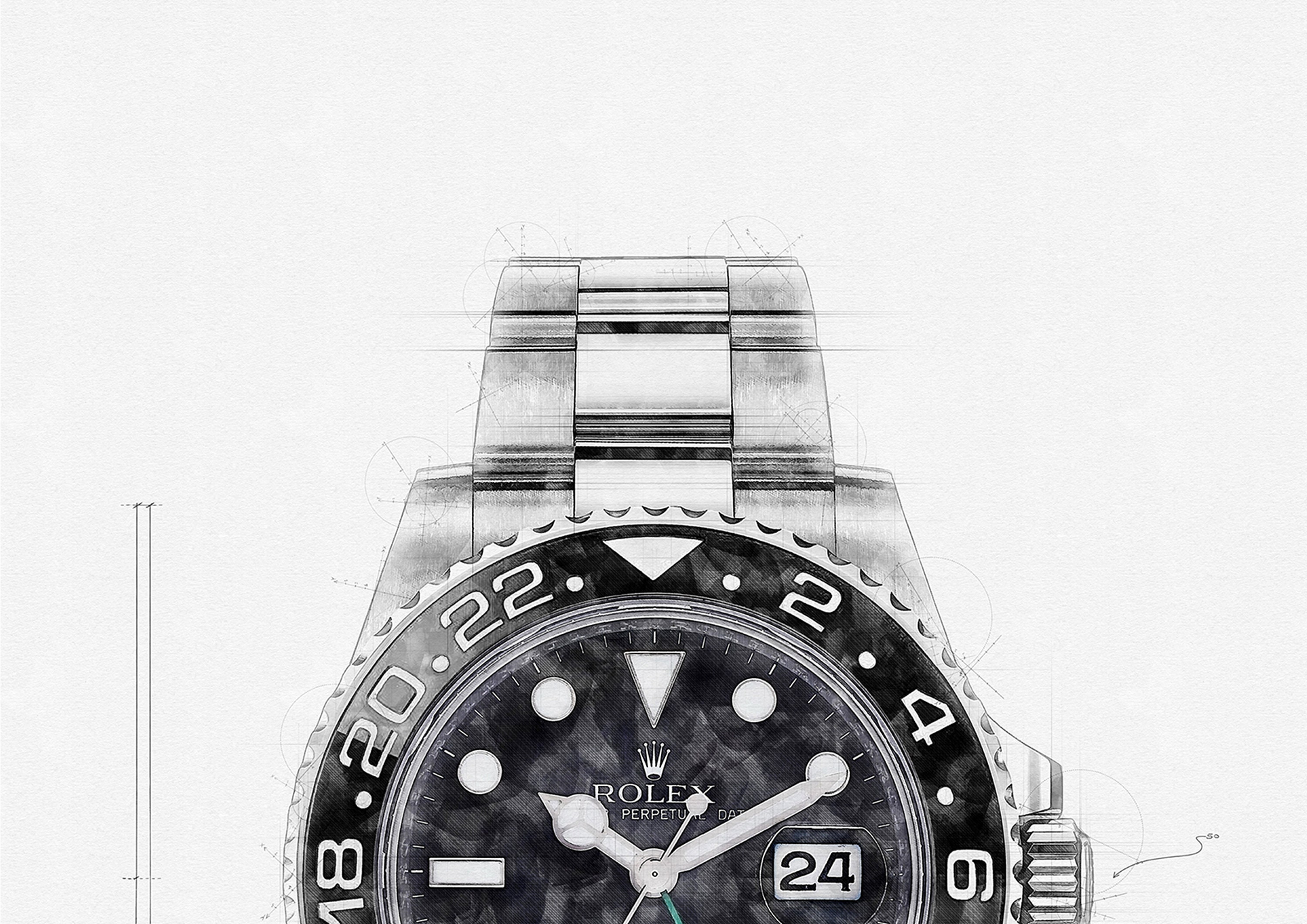 Rolex GMT Master II Ref. 116710LN - Digitally Created Technical