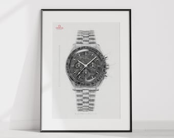 Omega Speedmaster, Ref. 310.30.42.50.01.001 - digitally created technical drawing