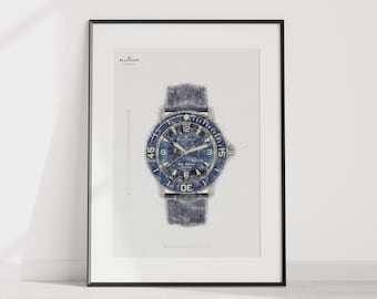 Blancpain - Fifty fathoms automatique, Ref. 5015 12B40 O52A - digitally created technical watch print