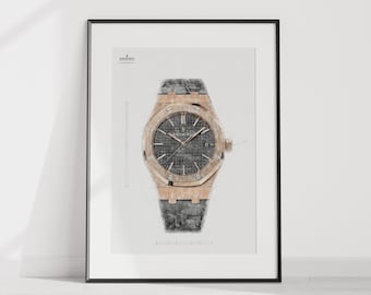 Audemars Piguet Royal Oak or rose, Réf. 15450OR.OO.D002CR.01 - impression de montre technique créée numériquement