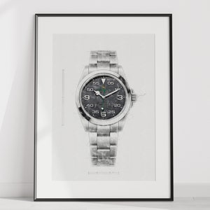 Rolex Air King Ref. 126900 - digitally created technical watch print