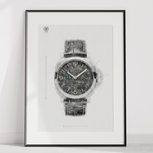 Panerai PAM01312 - estampado de reloj técnico creado digitalmente