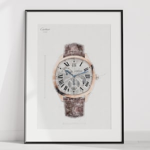 Cartier 'Drive de Cartier' Ref. WGNM0005 - digitally created technical drawing