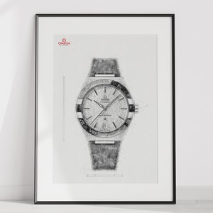Omega Constellation Ref. 131.33.41.21.06.001 - digitally created technical watch print