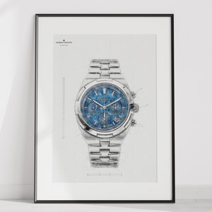 Vacheron Constantin Overseas - 5500V/110A-B148 - digitally created technical drawing - watch print