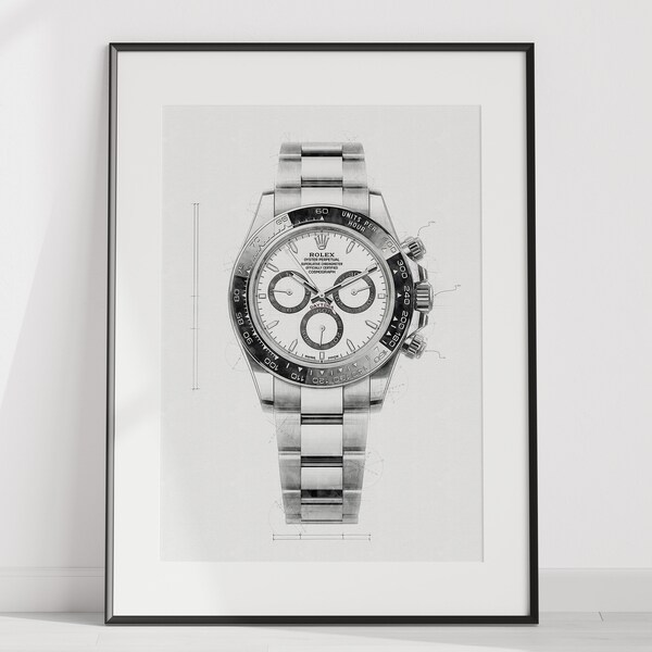 Rolex Daytona Ref. 126500LN - digitally created technical watch print