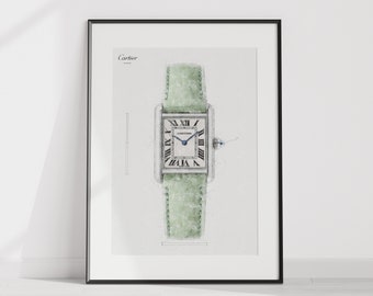 Cartier Tank Must, Ref. WSTA0061 - digitally created technical drawing