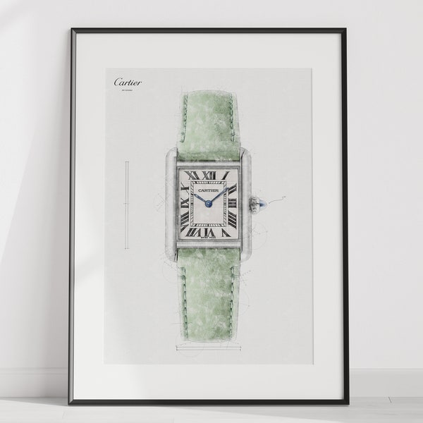 Cartier Tank Must, Ref. WSTA0061 - digitally created technical drawing