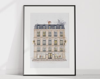 Chanel - Chanel Fashion Store Fassaden Poster - hochauflösendes digitales Aquarell