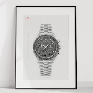 Omega Speedmaster, Ref. 310.30.42.50.01.002 - digitally created technical drawing