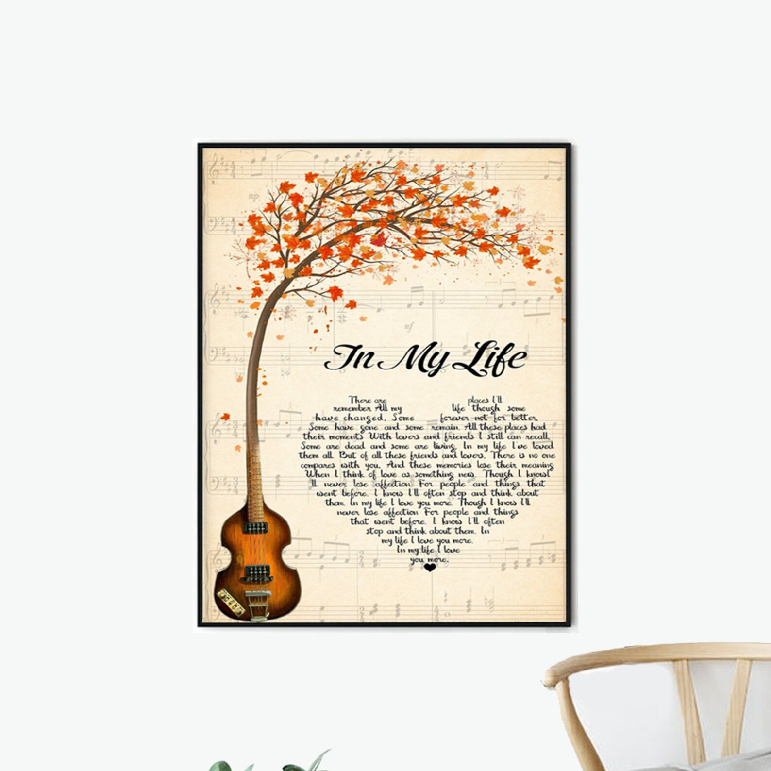 The Beatles Poster In My Life Lyric Poster Music Favorite Etsy