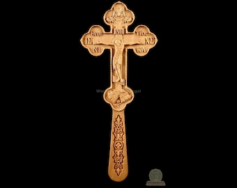 7 "Griechisch Hölzernes Segenskreuz: Handgemachtes Birnbaumholz Altar Kruzifix
