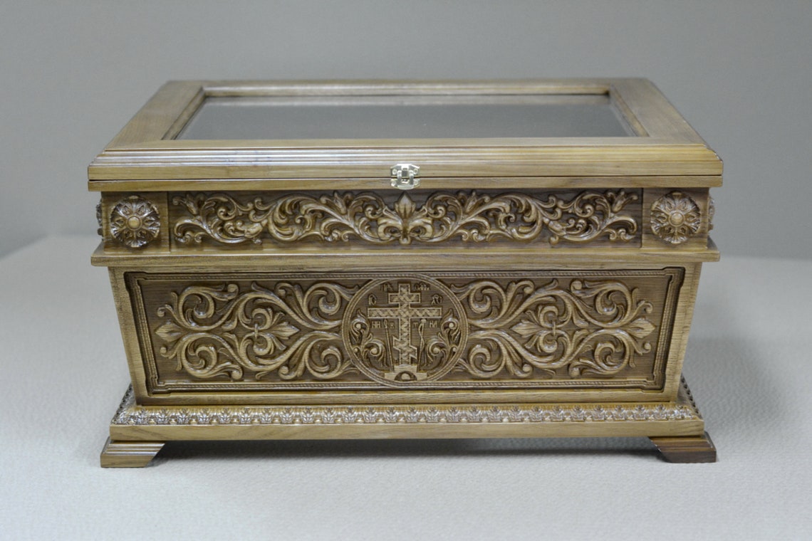 21 Orthodox Carved Wooden Reliquary Box Religious Etsy