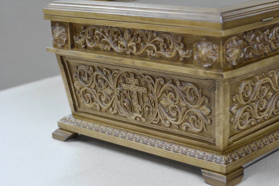 21 Orthodox Carved Wooden Reliquary Box Religious Etsy