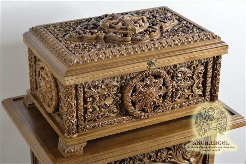17.5 Orthodox Carved Wooden Reliquary Box Religious Etsy