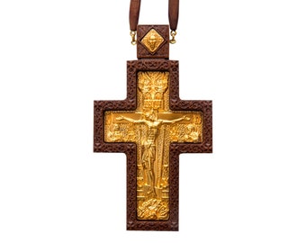 5 » Prêtre Croix pectorale Prix Croix chrétienne pour les évêques Cadeaux religieux Bois Sculpté Crucifix Cadeau Pour les évêques #7.3 Don Croire Âme