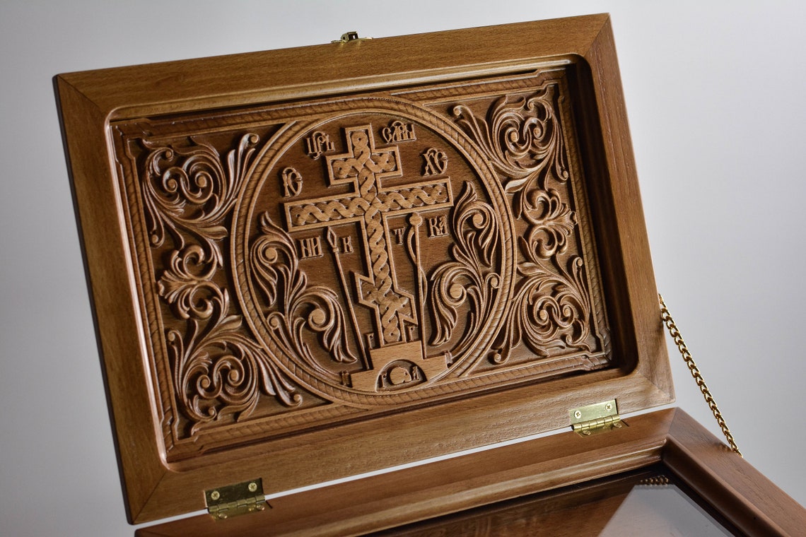 12.5 Orthodox Carved Wooden Reliquary Box Religious Etsy