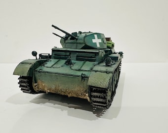 Tank Panzer 1/35 Panzer II German Scale Model Tank Afv WW2 wwII. Panzerkampfwagen II. Finished Pro built, ready to ship.
