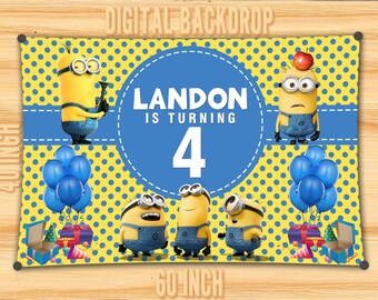 Minion Personalized 6x2 Vinyl Birthday Banner Free Shipping