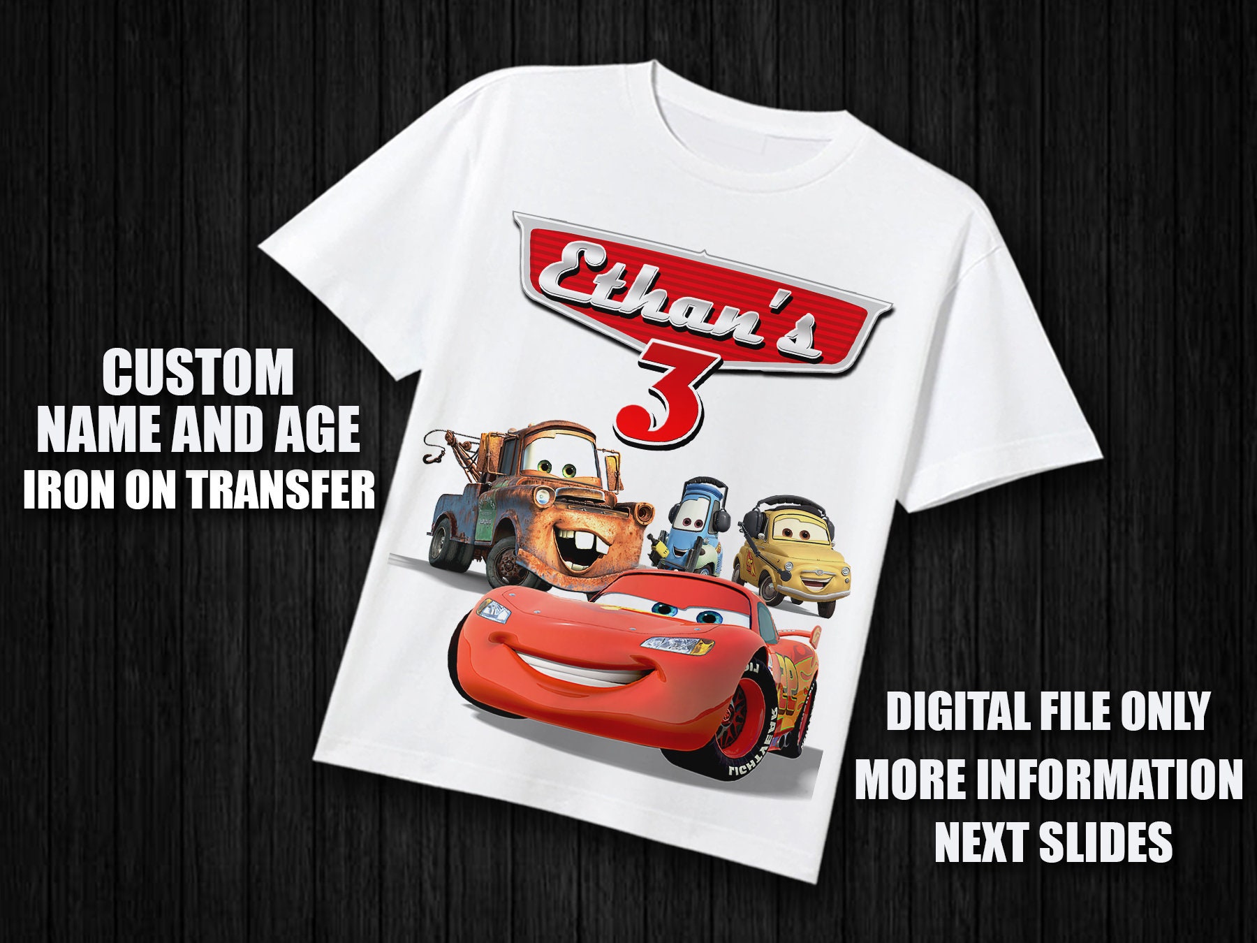 Cars Birthday Iron On Transfer Cars Iron On Transfer Digital Etsy