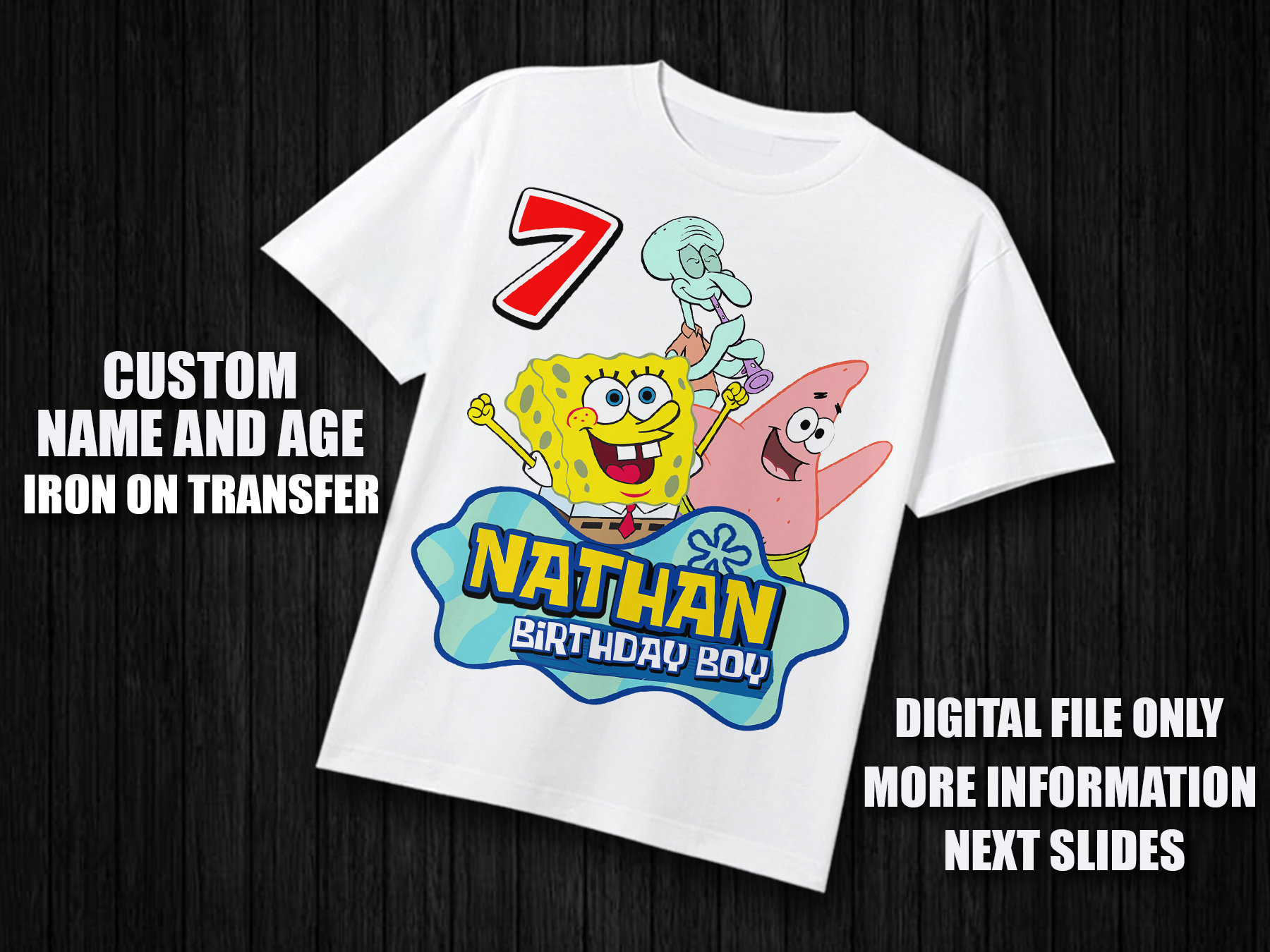 Spongebob Squarepants Birthday Iron On Transfer Spongebob Etsy